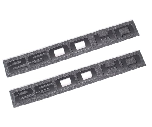 Image of Pair Set 2500Hd 2500 Hd Letter Emblems Badges Replacement for Front Right Left Door Side Nameplates Decals Sticker (Matte Black)