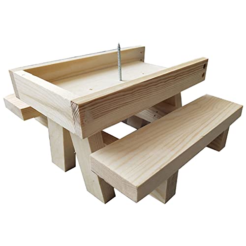 BLIBUNALA Voor eekhoorns eekhoorn picknick met maïs feeder houder tafel-picknick patio gazon & tuin feeder spel voor buiten (veelkleurig, één maat) - Image 3