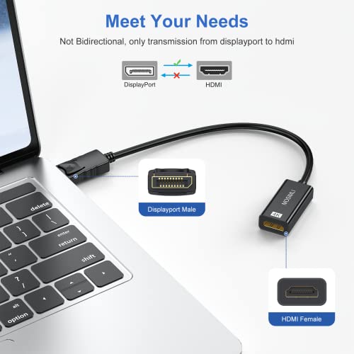 MOSIMLI DisplayPort to HDMI Adapter 5-Pack,4K (Display Port) DP to HDMI Cable Male to Female for HDTV, Computer, Monitor, Desktop, Laptop, Projector and More (NOT-Bidirectional) - Thumbnail 6