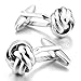 Knot Silver Color Men Unisex Wedding Gift Shirt Business Cufflink -1 Pair (2pcs)