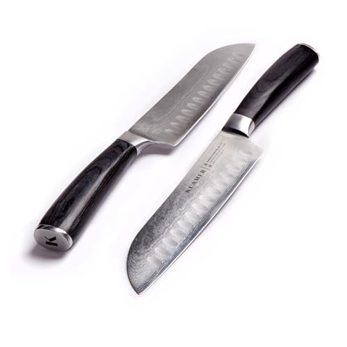 Couteau Santoku Premium en acier Damas de 18cm à offrir aux passionnés - 3