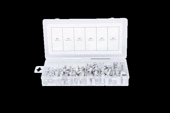 Rivets filetés aluminium KS TOOLS M3-M10 l'assortiment de précision 150 pcs