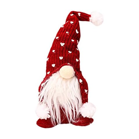 EDCRF Christmas Gnome Handmade Santa Scandinavian Gnome Ornaments Tabletop Ceramic Christmas Tree Holiday Tomte Ornaments Christmas Gnome Statue Outdoor Christmas Decorations Cover