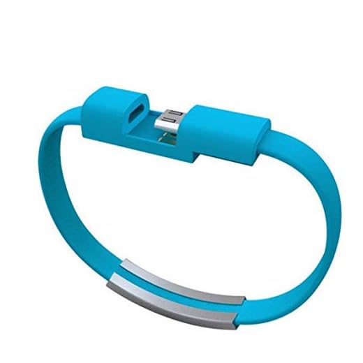 Shot Case Cable Pulsera Lightning para iPhone 7 Plus Cromo Cargador Apple USB Conector 25 cm Azul