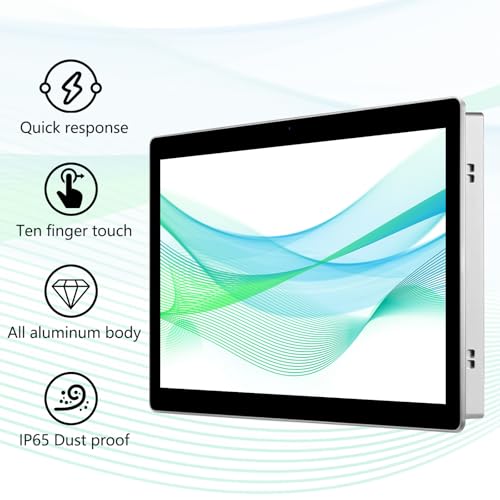 Image of 17 inch Aluminum Flat Embedded Industrial Touch Screen Monitor,HDMI /VGA /DVI Interface, Capacitive Touch Screen Monitor Supports 10 Points Touch,1280 x 1024 @ 60Hz