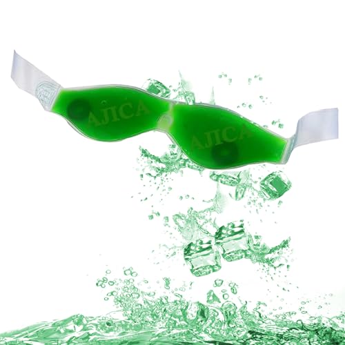 Image of Aloe Vera Cool Gel Eye Mask Summer Ice Cooling Sleeping Mask for Eye Patches Remove Dark Circles Fatigue Cool Eyes Patch Pads Eye Care (Green Aloe Mask, Pack of 1)