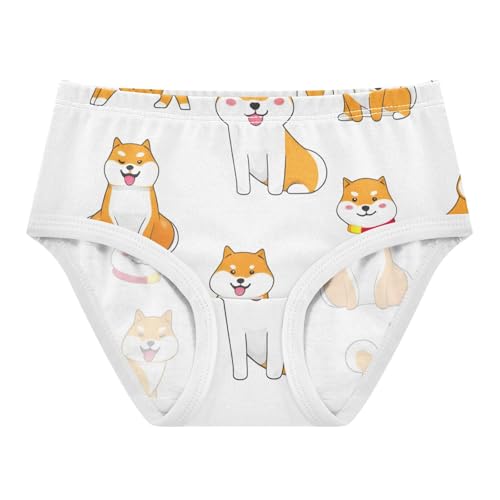 Animals Toddler Underwear Custom 2t Cotton Girl Panties Cute Cute Cartoon Shiba Inu Dogs White Undies Kids Briefs