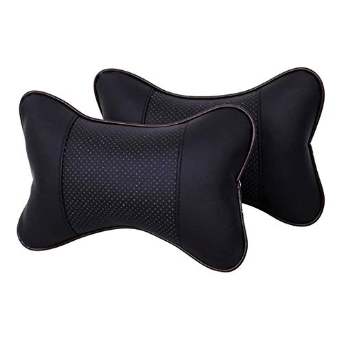 Lurowo Car Headrest Pillow PU Leather
