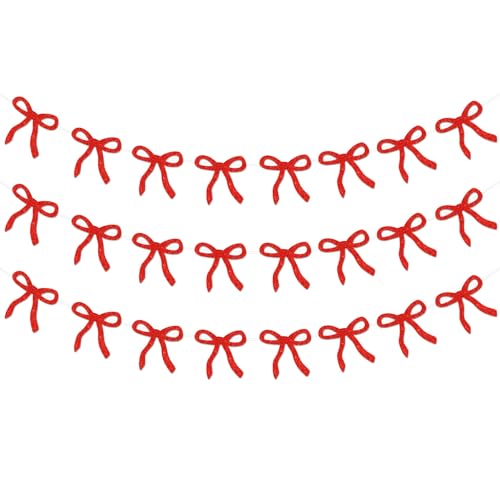 Merrystorm Rote Schleife Girlande 3 Stück