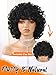 WIGNEE Short Curly Wig with Bangs for Black Woman Fluffy Loose Curly Afro Wig Natural Luster Short Wigs for African American Women Daily Party Use(Black)