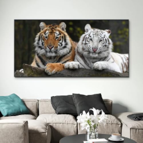 Affiches de tigres modernes ADOHOME : peinture sur toile salon 80x160cm