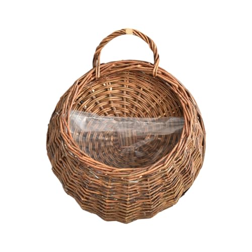 Vocdikficy Fioriera Fatta A Mano da Appendere Alla Parete, Cesto In Vimini, Rattam, Vite da Giardino, Porta Piante In Vaso, Vasi da Giardino, Fioriera da Parete C