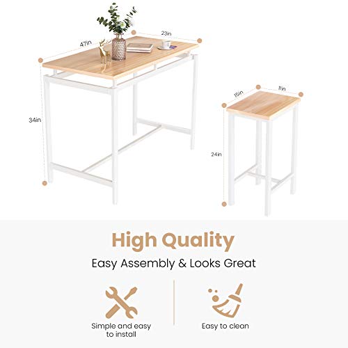 Recaceik 5 Pcs Dining Table Set, Modern Kitchen Table And Chairs For 4, Wood Pub Bar Table Set Perfect For Breakfast Nook, Small Space Living Room #TOP4