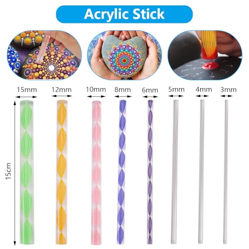 19 Stücke Dot Painting Werkzeug, Dotting Tools für Steine, Punktmalerei Set Dauerhaft, Mandala Dotting Schablonen, Mandala Rock Punktierung für DIY Malerei, Handwerk, Polymerton, Steinzeichnung