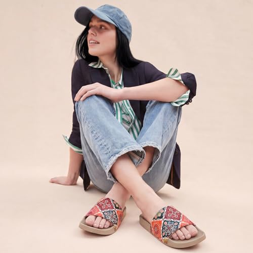 Image of YOHO Tropica Printed Comfortable Women Slides | Stylish Rainy Footwear & Waterproof Monsoon Sandals | Soft Inner Lining On Strap