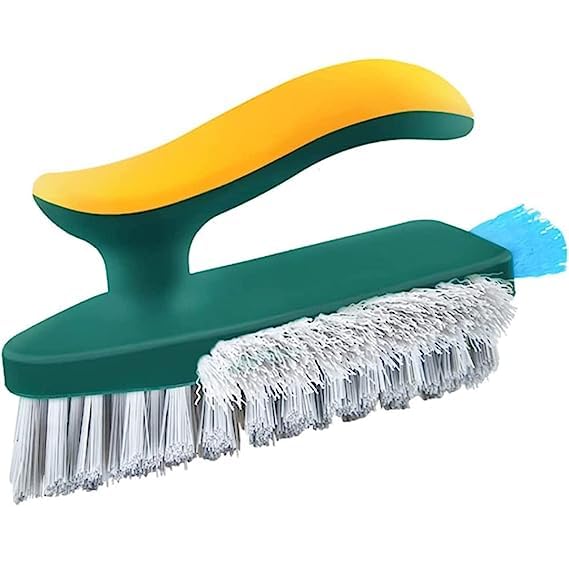 NT Enterprise 4 in 1 Tile Grout Cleaner Brush with Squeegee, V-Shape Gap Scrub Brush Crevice Cleaning Brush Tools, Multifunctional scrubbing Floor Brush for Cleaning Corner,Window,Sink,Kitchen