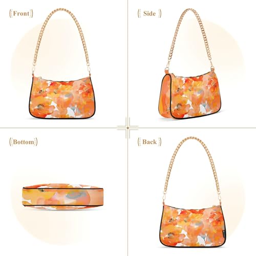 Image of Shoulder Bags for Women Flower Floral Hobo Tote Handbag Small Clutch Purse with Zipper Closure