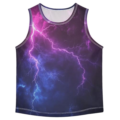 Boys Tank Top Shirts Colorful Abstract Graphic Neon Sleeveless T-Shirts Crew Neck for Kids Clothing Children