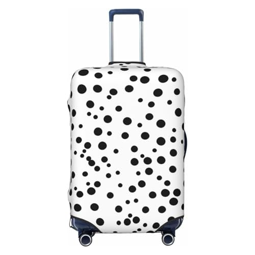 Travel Luggage Cover Elastic Anti-Scratch Suitcase Protector Washable Travel Suitcase Cover Black And White Polka Dot Luggage Protector Fits 18-32 Inch Suitcase