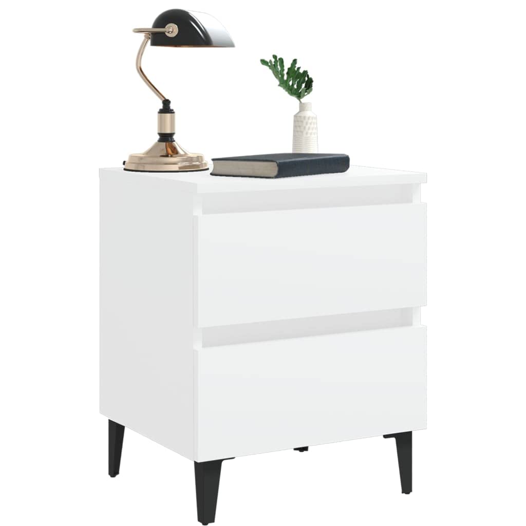 vidaXL - vidaXL Nachttisch Weiß 40x35x50 cm Spanplatte