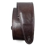 Perri’s Leathers Ltd. - Guitar Strap - Leather - Padded- Mahogany - Adjustable - for Acoustic / Bass / Electric Guitars - Made in Canada (BM35PD-7136)