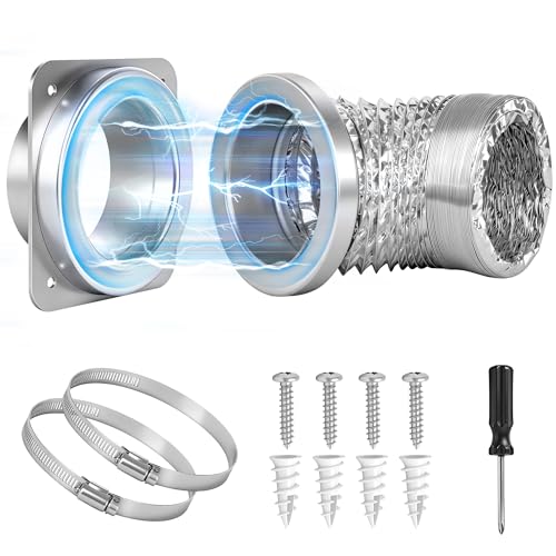 Magnetic Dryer Vent Kit, Quick Connect for 4' Dryers, Save 4–6 Inches of Space, Strong Magnetic Hold, 3.3FT Hose, Airtight Seal & Reinforced Wall Connector