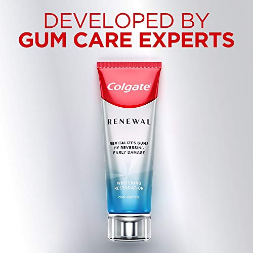 Colgate Renewal Gum Protection Whitening Toothpaste Gel, Mint Gel Toothpaste For Gingivitis And Teeth Whitening Restoration, Sugar Free, Enamel Safe, Gluten Free, Vegan, 2 Pack, 3 Oz Tubes #TOP2