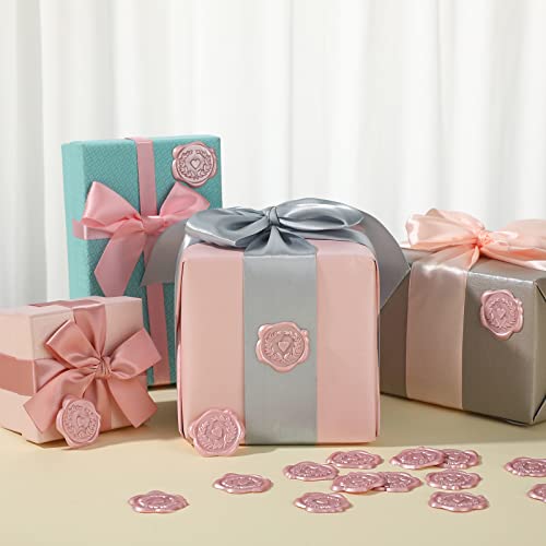 Wax Seal Stickers Heart Embossed Stickers For Wedding Marriage Engagement Envelope Invitation Card Baby Shower (60 Pieces) #TOP6