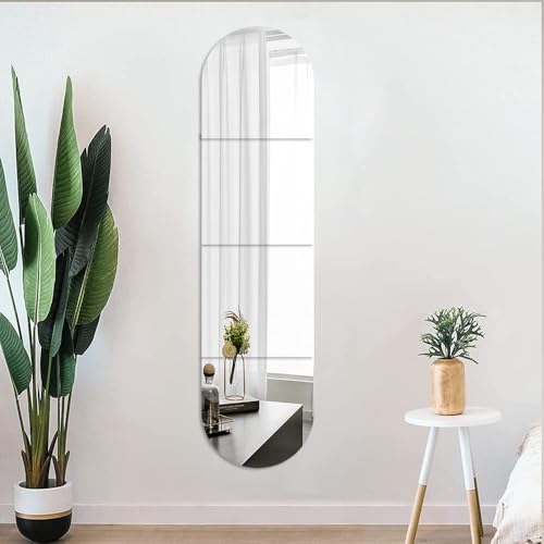 Image of Full Body Length Mirrors for Walls Acrylic Plexiglass Mirrors Wall Mounted Frameless Square Makeup Large Long Mirror for Home Workout Hallway Mirror (12x12 inch)