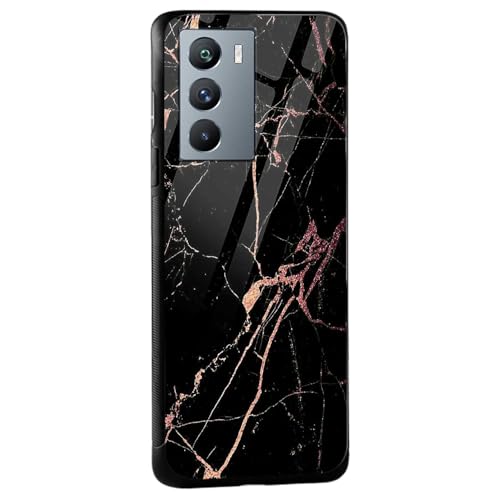 Image of COLORflow Back Cover Compatible with iQOO 9 SE 5G | Black Marble Golden | Shockproof TPU Bumper Cover with Camera Protection Back Cover Compatible with iQOO 9 SE 5G