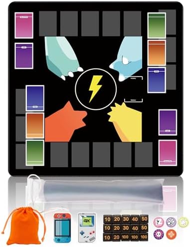 Premium PTCG playmat Set - 24x24 for Pokemon mat with 22 Damage c...