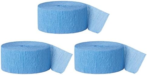 Andaz Press Crepe Paper Streamer Hanging Party Decorations Kit, 240-Feet, Diamond Blue Mint, Aqua Teal, Navy Blue, 1-Pack, 3-Rolls, Mermaid Colored Wedding Baby Bridal Shower Birthday Supplies