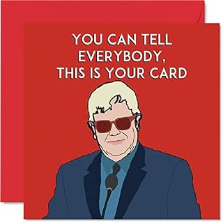Stuff4 Cartes d’anniversaire amusantes Elton John pour homme et femme – Votre carte – Carte d’anniversaire pour papa, maman, sœur, frère, fille, fils, grand-père, tante, oncle, 145 mm x 145 mm - Les Beatles, Paul McCartney, John Lennon, RIngo Starr, George Harrison