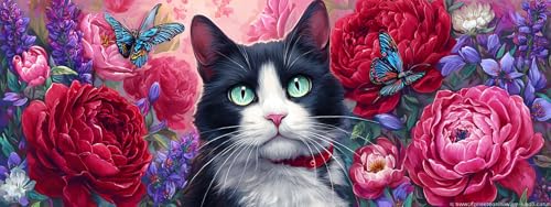 Pavemlo 5D ダイヤモンドアートキット 大人用 猫 フルドリル ダイヤモンドアート 動物 ピクチャー ペイント ダイヤモンド付き DIY クロスステッチ ジュエルアート ラインストーン クラフト 自宅の壁の装飾用 30x80cm