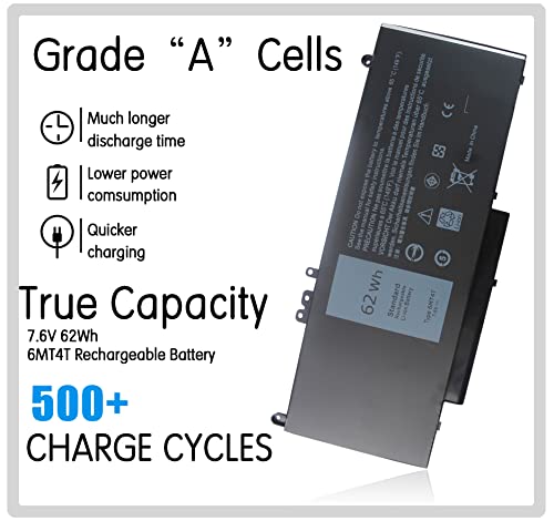 6Mt4T E5470 E5570 E5270 62Wh Laptop Battery For Dell Latitude 14 5470 15 5570 Precision 15 3510 M3510 Notebook 7V69Y Txf9M 79Vrk 0Txf9M 0C1P4 451-Bbun 451-Bbtw/Bbup Hk6Dv P48F P62G K3Jk9 535Nc #TOP1