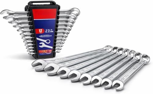 12 Parça Kombine Anahtar Takımı | CR-V Chrome Vanadium Çelik | Açık Ağız ve Yıldız Kombinasyon | 6-22 mm Set