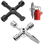 Juego de 2 llaves universales para ascensor 4 en 1 – llave triangular y cruz multifunción para cuadros de servicios, apertura de ascensor y contadores de agua, kit profesional de mantenimiento