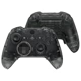 eXtremeRate Full Case & Buttons Set for Xbox Elite Series 2 Controller, DIY-Ersatz Front Abdeckung Back Shell Knöpfe Zubehör für Xbox Elite Series 2 Core Controller Modell 1797-Transparent Schwarz