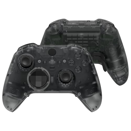 eXtremeRate Xbox One Elite Series 2 コントローラー用 フルセットシェル&ボタン(モデル1797対応)、Elite Series 2 Core コントローラーに対応用フェイスシェル、背面シェル、フルセットボタン付き「クリア