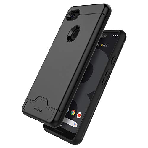 Teelevo Wallet Case For Google Pixel 3 Xl, Dual Layer Case With Card Slot Holder And Kickstand For Google Pixel 3 Xl - Black #TOP7