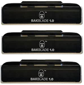 baKblade 1.0 Back Hair and Body Shaver Refill Replacement Cartridges Bundle. 4 Inch Extra-Wide Wet or Dry Disposable Razor Blades (3 Razors Included)