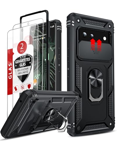 LeYi for Google Pixel 6 Case Full Body Military-Grade Shockproof, Black
