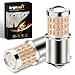 iBrightstar Newest 9-30V Super Bright Low Power 1156 1141 1003 BA15S LED Bulbs with Projector replacement for Turn Signal Lights,Amber Yellow