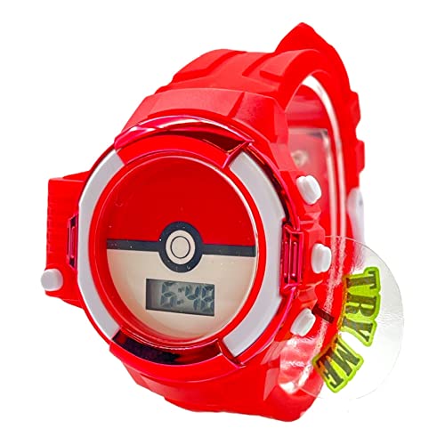 Accutime Kids Pokemon Red Pokeball Digital Lcd Quartz Wrist-Watch With Flashlight And Red Strap For Boys, Girls And Toddlers (Model: Pok4281Az) #TOP7