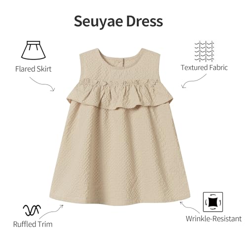 Baby Girl Seersucker Textured Sundress Stretchy Wrinkle-Resistant Dress3