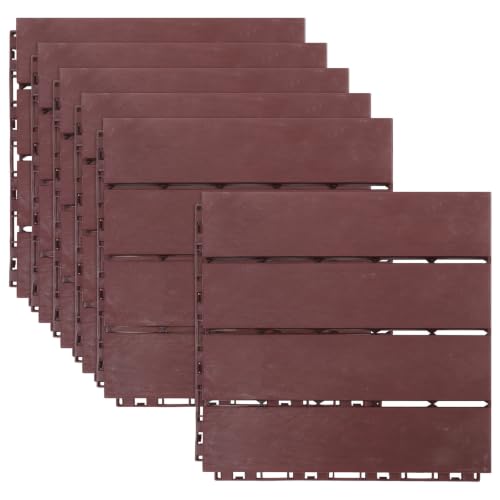 Baldosas entrelazadas para suelo de jardin y cenas en el patio exterior color marron elegant