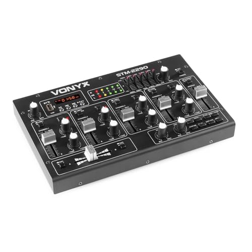 Vonyx STM2290 8-Kanal DJ Mischpult Bluetooth, DJ Mixer, Audio Mixer mit USB MP3 Player, Audio...
