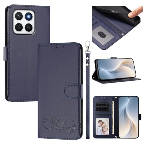 Jiajihua Cover Compatible with Honor X8C 4G Phone Case【Card Cash Slot Wallet Design Flip Kickstand Drop Protection】 Blue