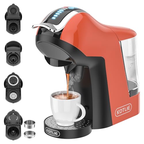 KOTLIE EM-308A multifunktionale Kaffeemaschine, kompatibel mit einer Vielzahl von Kaffeekapseln/ESE Pads(44 mm)/gemahlener Kaffee, Unterstützung für kalte Kaffeezubereitung