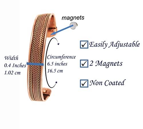 Touchstone Copper Healing Bracelet Tibetan Style. Hand Forged With Solid And High Gauge Pure Copper. Set Of 4 Different Designs. #TOP5